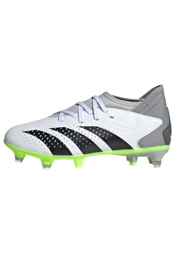 Image of adidas unisex Predator Accuracy.3 Firm Ground Soccer Cleats, White/Core Black/Lucid Lemon, 2 Big Kid