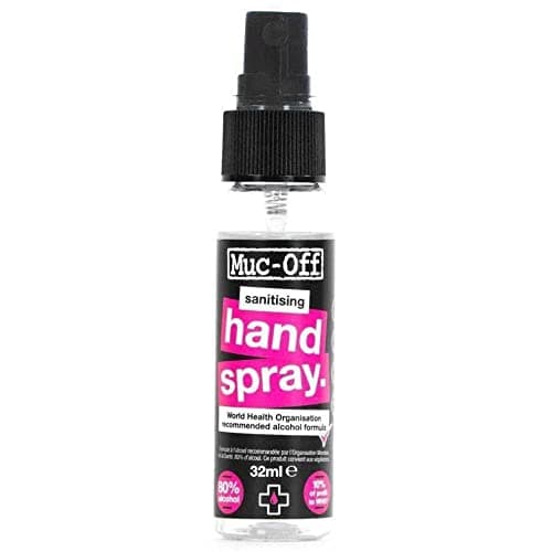Image of Muc-Off Antibacterial Hand Sanitiser, 32ml - 80% Alcohol Antibacterial Hand Wash - Effective Hand Sanitiser Spray for Home, Office and Travel