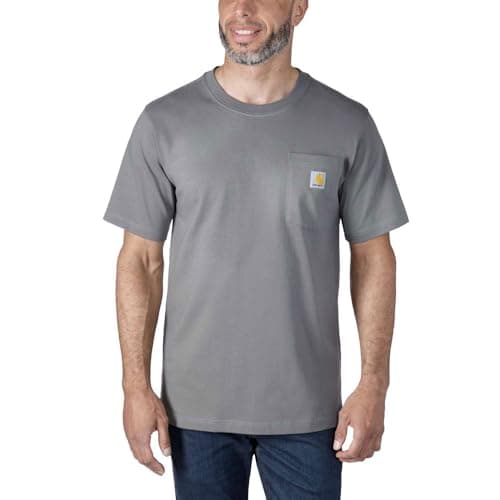 Image of Carhartt Men's Relaxed Fit Heavyweight Short-Sleeve K87 Pocket T-Shirt, Dusty Olive, XL