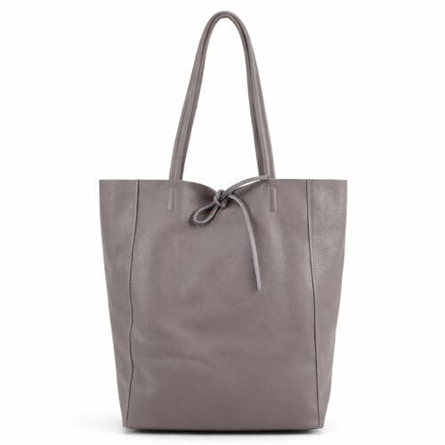 Image of Woodland Leathers Women's Hobos & Shoulder Bags, Genuine Italian Leather Large Handbags For Women, Soft Leather Work Tote, A4 Size Shopping, Travel Slouch Bag (Dark Grey Leather)