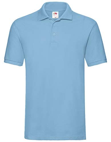 Image of Fruit Of The Loom Men s SS033M Short Sleeve Polo Shirt, Blue (Sky Blue), Medium