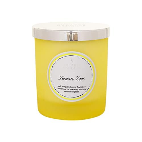 Image of Shearer Candles Lemon Zest, Scented, Jar Candle, Cotton Wick, Fragrance & Essential Oils, Yellow, Silver, White, 20cl