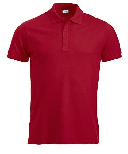 Image of Clique Mens Manhattan Polo Shirt Red XL 3 Button Placket Jacquard Fabric 200gsm