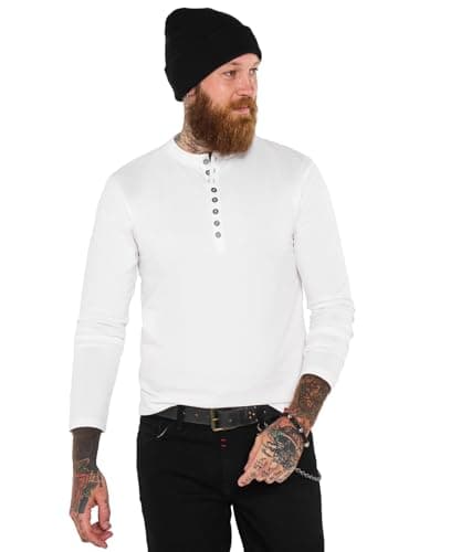 Image of Joe Browns Men's Crew Neck Henley Top Shirt, Cream, XXL