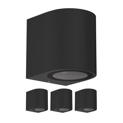 Image of ledscom.de 4 pcs. wall Light ALSE for Outdoors, IP54, Downlight, Black matt, Round, 1x GU10 max. 35W