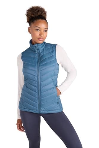 Image of Mountain Warehouse Featherweight Womens Down Gilet - Lightweight Ladies Gilet Vest, Water Resistant Bodywarmer - Spring Summer, Travelling, Holiday, Outdoors Teal Women's Size 8
