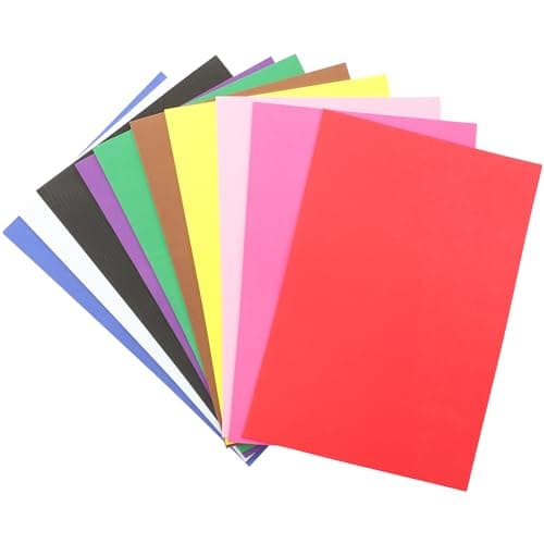 Image of Milisten 10 Pack A4 Thick EVA Foam Sheets: Mixed Color Sponge Paper (2mm Thickness) - Flexible Craft Foam for DIY School Projects, Kids' Handicrafts & Scrapbooking