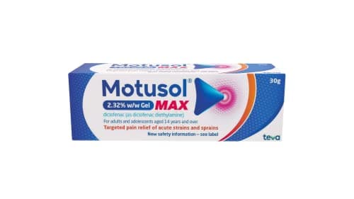 Image of Motusol Max 2.32% w/w Gel 30g – Targeted Pain Relief of Joints & Muscles in Acute strains & sprains
