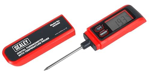 Image of Sealey Digital Thermometer, Temperature Probe, Auto-Power-Off, LCD Screen- VS1000