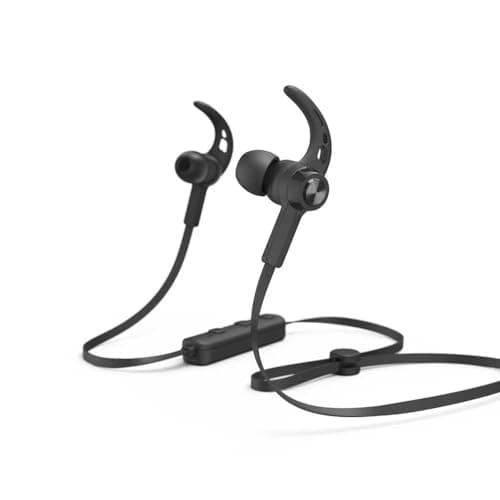Image of Hama Freedom Run Wireless Neckband Earphones (Bluetooth In-Ear Headphones with Microphone, 6 Hours of Battery Life, Ideal for Sports, Running, Cycling, Gym, Voice Control) Black