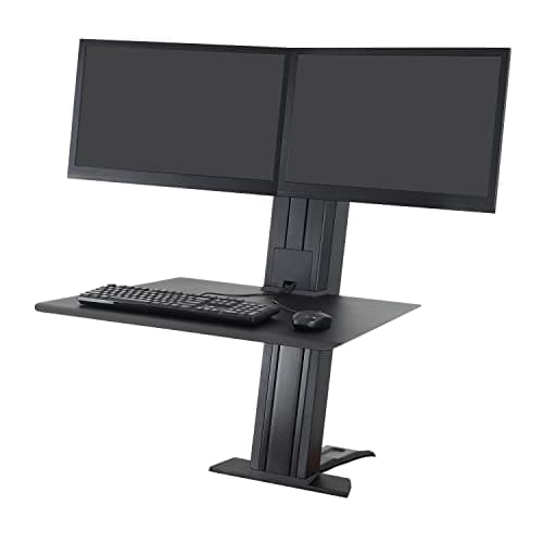 Image of Ergotron 33-407-085 WorkFit-SR Dual Sit-Stand Workstation, Black