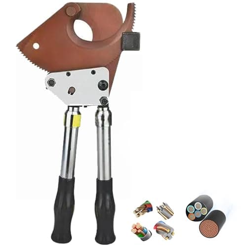 Image of Ratchet Cable Cutter for Copper & Aluminum, Heavy Duty Wire Cutting Tool with Telescopic Handle, 180mm² Armored Cables, 95mm Cutting Capacity