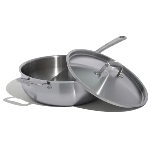 Image of Made In Cookware - 5 Quart Stainless Steel Saucier Pan - 5 Ply Stainless Clad - Professional Cookware - Made in Italy - Induction Compatible