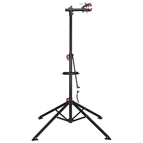 Image of Yaheetech Adjustable Height Bicycle Workstand Folding Bike Repair Maintenance Mechanic Bicycle Stand Rack with Four Legs, 108.5-188.5 cm, Black