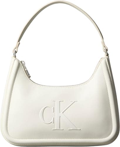 Image of Calvin Klein Women's RAISED CK SMALL SHOULDER BAG LV04F3230G Crossover, Khaki (Lily White), One Size