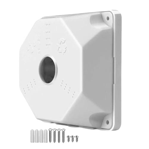 Image of Indoor Security Camera Junction Base Box - 3.5 Inch Square Removable Enclosure for Cameras | Mounting and Cable Protection Accessory for Construction Office Apartment Retail School Use