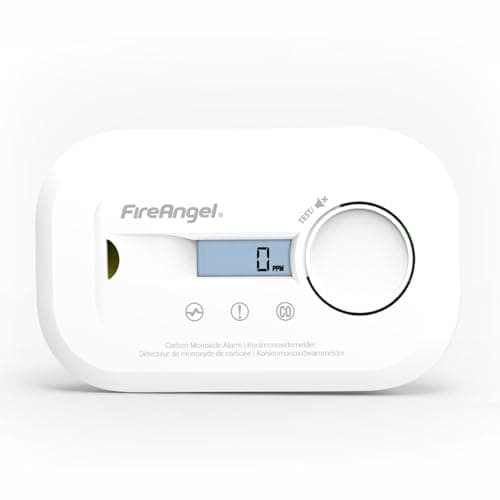 Image of FireAngel FA6812 Digital Carbon Monoxide Detector with LCD Screen, 10-Year CO Alarm Sensor, Portable Carbon Monoxide Alarm for Home, Travel, Caravan