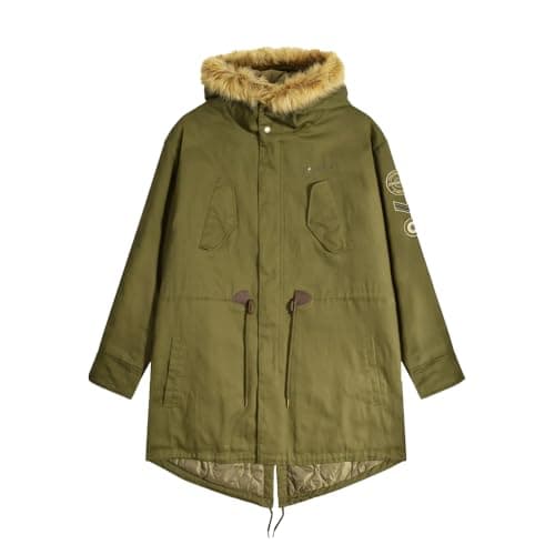 Image of Lambretta Mens Vintage Parka (UK, Alpha, L, Regular, Regular, Khaki)