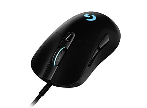 Image of Logitech G403 Hero Wired Gaming Mouse, Hero 16K Sensor, 16000 DPI, RGB Backlit Keys, Adjustable Weights, 6 Programmable Buttons, On-Board Memory, Braided Cable, PC/Mac/Laptop - Black (German)