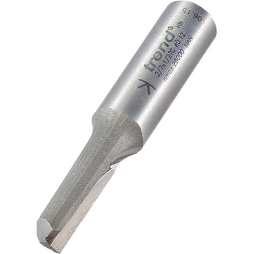 Image of Trend Professional Single Flute Router Cutter, 1/2 Inch Shank, 9.5mm Cut Diameter & 25mm Cut Length, Tungsten Carbide Tipped, 2/7X1/2TC