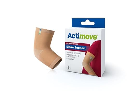 Image of Actimove® ARTHRITIS CARE Elbow Support - Light Compression Support and Therapeutic Warmth For Elbow Arthritis - Heat-Retaining Ceramic Fibre Yarns - Beige, Medium