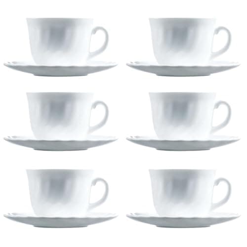 Image of Luminarc Trianon Opal Set with Plate 22cl White, 6 Count (Pack of 1)