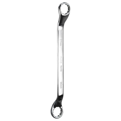 Image of sourcing map 45 Degree Offset Box End Wrench 27mm x 30mm Metric 12 Point Mirror Chrome Plated CR-V Steel Double Box Wrenches Long Industrial Grade Torx Box Wrench Repair Tool