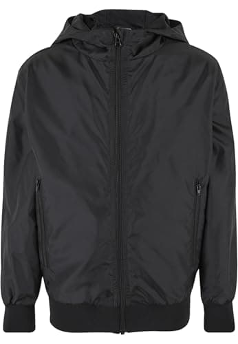 Image of Urban Classics Boy's Boys Windbreaker Jacket, Black,