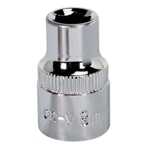 Image of Sealey SP3808D Walldrive Fully Polished Deep Socket, 3/8" Square Drive, 8mm
