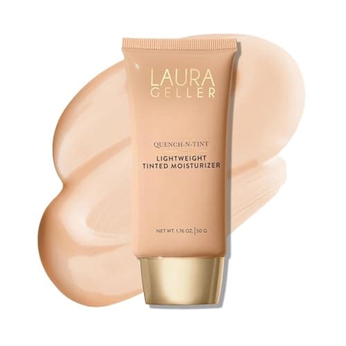 Image of LAURA GELLER Quench-n-Tint Hydrating Tinted Moisturizer - Sheer to Light Buildable Coverage - Natural Glow Finish - Lightweight Formula with Hyaluronic Acid (00 Porcelain/Fair)