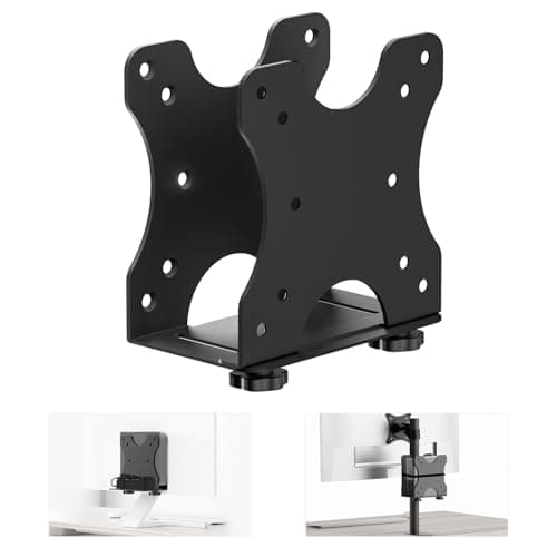 Image of Yimaut Adjustable Mini PC Mount Bracket, VESA 75x75 & 100x100, Supports up to 12 lbs, Mount Behind Monitor, Under Desk, Wall or Stand Pole, Thin Client CPU Holder, Fits 0.63–2.8 in Wide