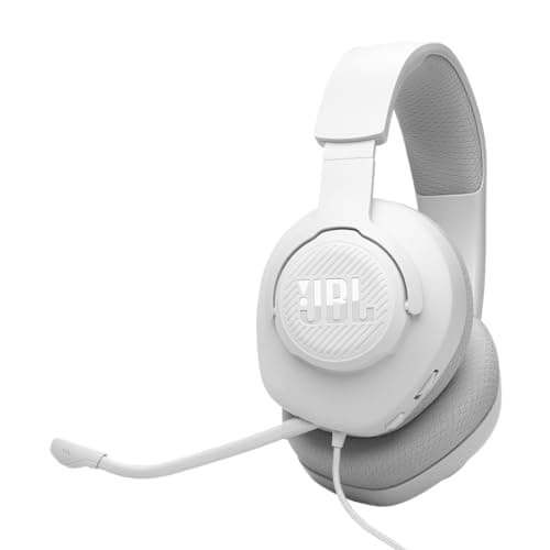 Image of JBL Quantum 100M2 Wired Over-Ear Gaming Headset with JBL QuantumSOUND Signature and 3.5 mm Headphone Jack, Multi-Platform Compatibility, Detachable Mic, Mute Option, White
