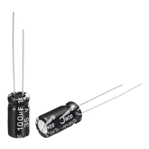 Image of sourcing map 100uF 35V 6x12mm Electrolytic Capacitor, Radial Leads Aluminum Capacitors for TV, LCD Monitor, VCD, 15Pcs