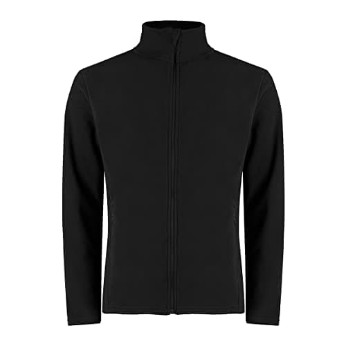 Image of Kustom Kit Men's Corporate Micro Fleece Jacket Cardigan Sweater, Black, LGE