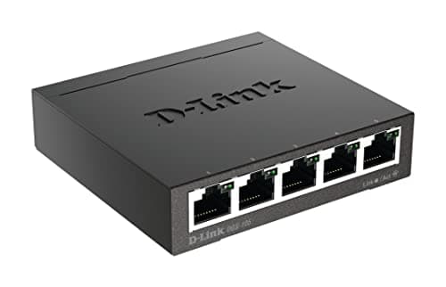 Image of D-Link DGS-105/B 5-Port Gigabit Unmanaged Metal Desktop Switch 10/100/1000 Mbit/s - UK Version, black DGS-105/B