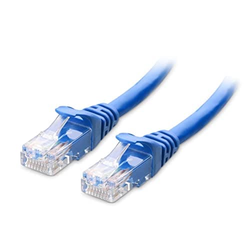 Image of Cable Matters 10Gbps Snagless Short Cat 6 Ethernet Cable 1.5m (Cat6 Internet Cable, RJ45 LAN Cord) in Blue - 1.5 Meter