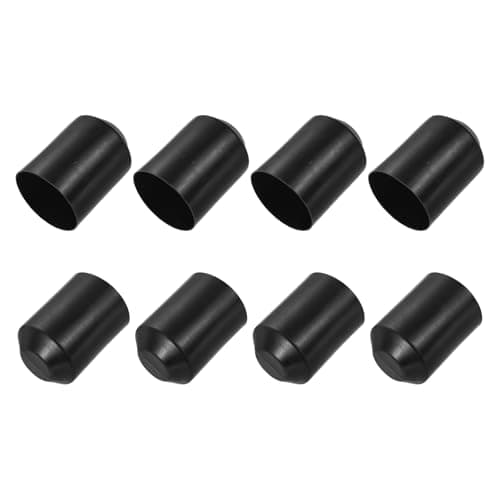 Image of sourcing map 8Pcs Heat Shrink End Cap 60mm ID x 80mm L 2:1 Ratio Heat Shrink Tubing Caps Lined Sealed Waterproof Adhesive for Electrical Wire Cable, Black