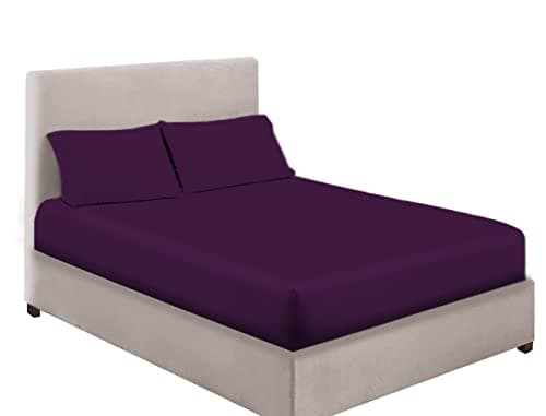 Image of Extra Deep Bedding 100% Extra deep Fitted Sheets 16" 40CM Egyptian Cotton 200TC 15 Colours Single Double King Super King (Single, Plum)