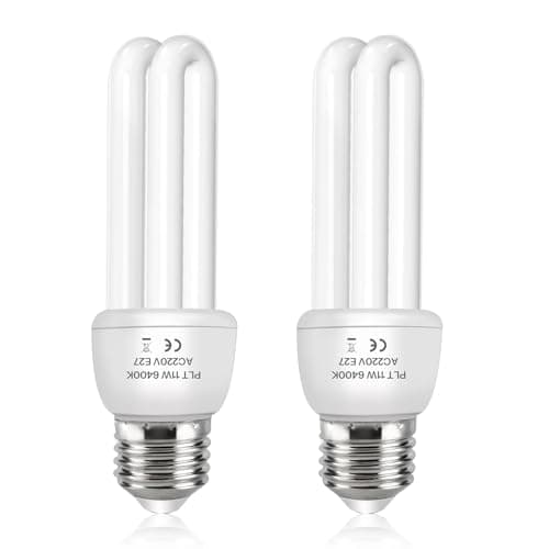 Image of Akynite E27 Energy Saving Bulb 11W Daylight White 6400k, E27 Screw 2U CFL Low Energy Light Bulbs, ES Compact Fluorescent Stick Bulbs, AC 220-240V, not dimmable, 2PC