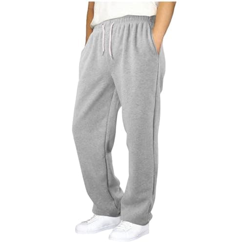 Image of Grey Joggers Boys Joggers Baggy Jogging Tracksuit Bottoms Straight Leg Jogger Uncuffed Elastic Waist Sweatpants Kids Sports Casual Winter Trousers for School PE Lessons, Sports