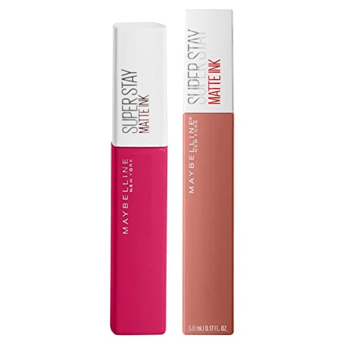 Image of Maybelline New York SuperStay Matte Ink Lip Colour with Opaque Effect, Intense Colour, Long Lasting, with Precision Applicator, Makeup Set with 2 Lipsticks with 120 Artists and 65 Seductress