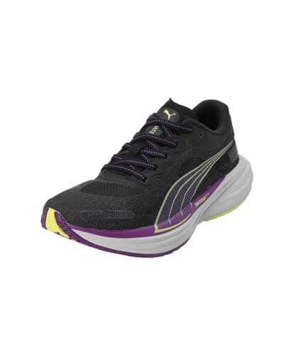 Image of PUMA Deviate Nitro 2 Wtrepel WNS, Women's Running Shoes, Puma Black Purple Pop Yellow Burst, 3.5 UK