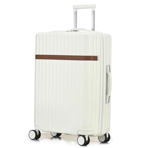 Image of RMW 28 Inch Large Suitcase – Durable Hard Shell Luggage with 360° Spinner Wheels, 3-Digit Combination Lock, Airline Checked Luggage for Travel & Vacations, White, 28"