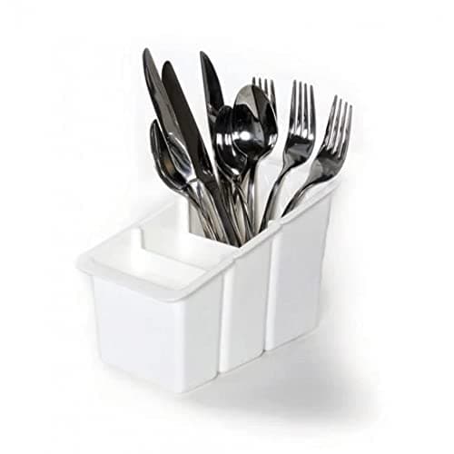 Image of Delfinware 2500 W Plastic Cutlery Basket, White, 19 x 10.5 x 13 cm