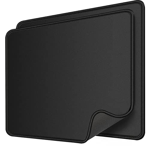 Image of KTRIO 2 Pack Mouse Mat 275x215x3mm Black Mouse Mats Gaming Mouse Pad Mousepads with Stitched Edges, Waterproof Mousemat with Non-slip Rubber Base Mousepad, Mouse Mats for Computers