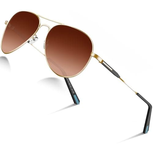 Image of DADA-PRO Sunglasses Mens Polarised Sunglasses Womens Pilot Sun Glasses Black Designer UV Protection Mirrored Reflective Dark Shades Glassesfor Driving Hiking Running (Brown)
