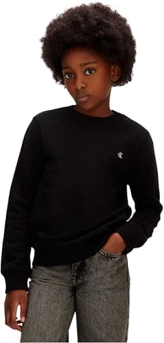 Image of Calvin Klein Unisex Kids Mini Badge Reg Cn LV1CKSJB33 Other Sweatshirts, BLACK (Black [Csi] 25Cw1000175Ck), 10 Years
