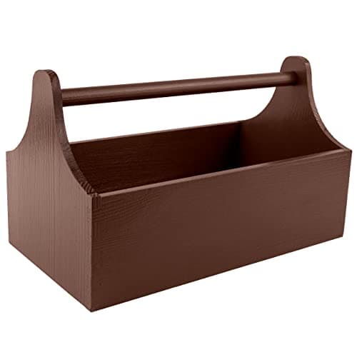 Image of Creative Deco Brown Wooden Toolbox Storage Box with Handle | 34 x 18 x 20.5 cm (+/- 0.5 cm) | Natural Wood Tool Box | Tool Bag Garage Craft Storage | Gift Box