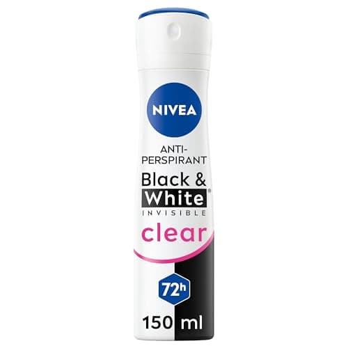 Image of NIVEA Black & White Invisible Anti-Perspirant Spray (150ml), 72hr Anti-Sweat Women's Deodorant Spray, No Stains on Black and White Clothes
