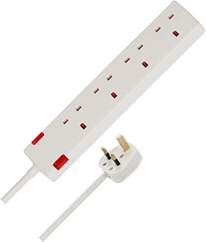 Image of Brennenstuhl 4-way extension socket with neon indicator white 5m 05VV-F 3G1,25 *GB*